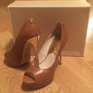 MICHAEL Michael Kors Women Josie Peep Heels Pumps